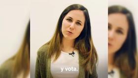 Ione Belarra, portavoz adjunta en el Congreso, promociona las primarias de Podemos.