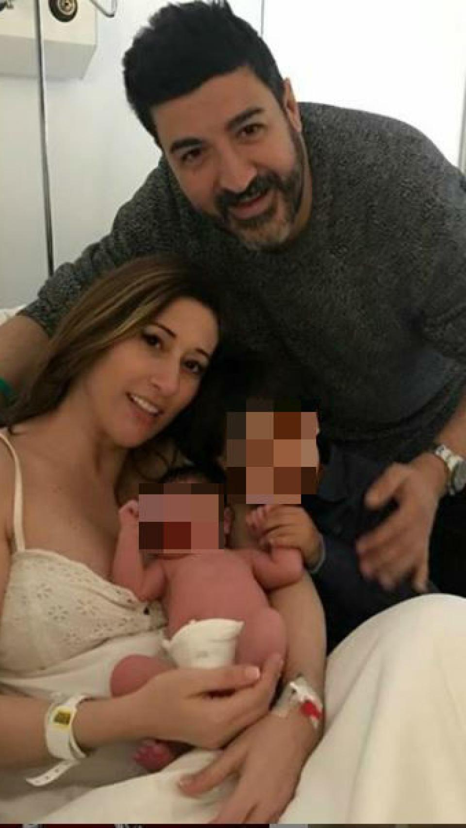 Aguilar, su mujer y sus hijos.