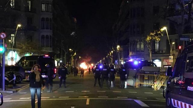 Protestas en el acto de Vox en Barcelona