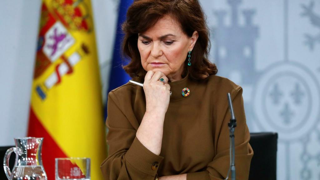 La vicepresidenta del Gobierno, Carmen Calvo, este viernes.