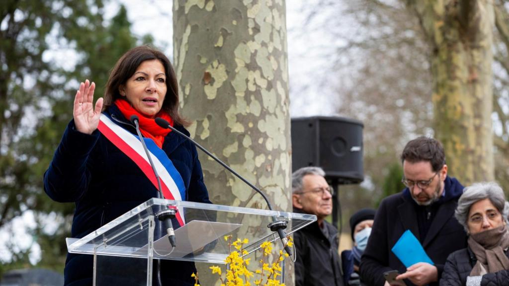 La alcaldesa de París Anne Hidalgo, en el acto de este sábado