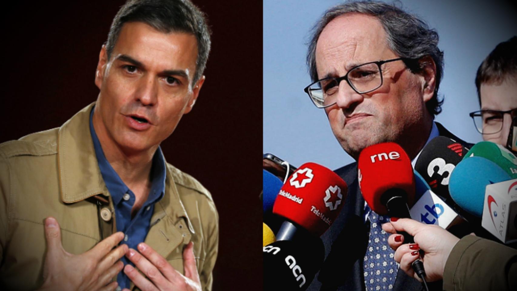 Pedro Sánchez y Quim Torra, este sábado.