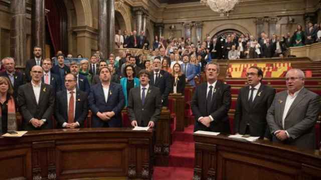 El Parlamento catalán, tras declarar la independencia el 27 de octubre de 2017./
