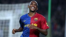 El camerunés Samuel Eto'o, durante un partido del Barcelona