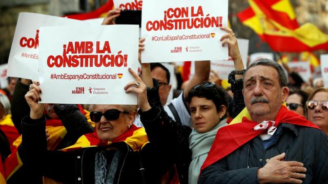 Participantes en la manifestación de Barcelona.