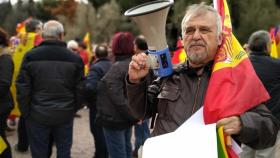 Juan Antonio, durante la manifestación por la unidad de España.