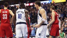 Luka Doncic celebra una canasta contra Portland Trail Blazers