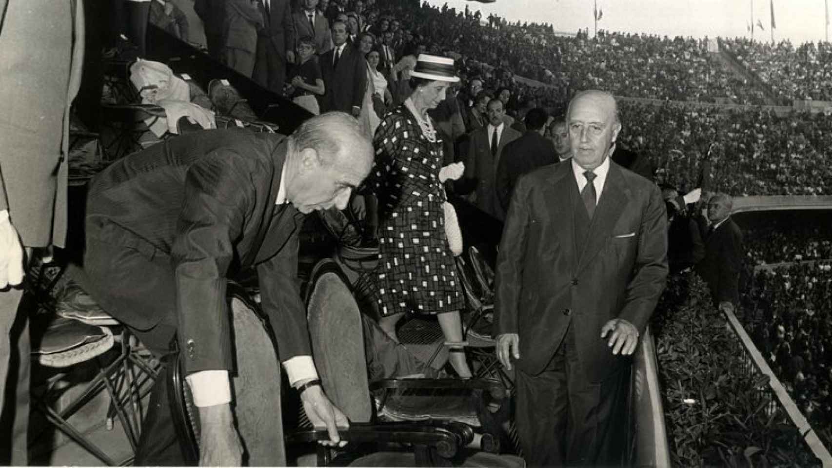 Francisco Franco, homenajeado en el Camp Nou.