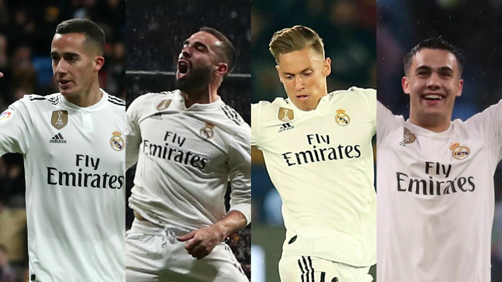 Lucas, Carvajal, Marcos Llorente y Reguilón