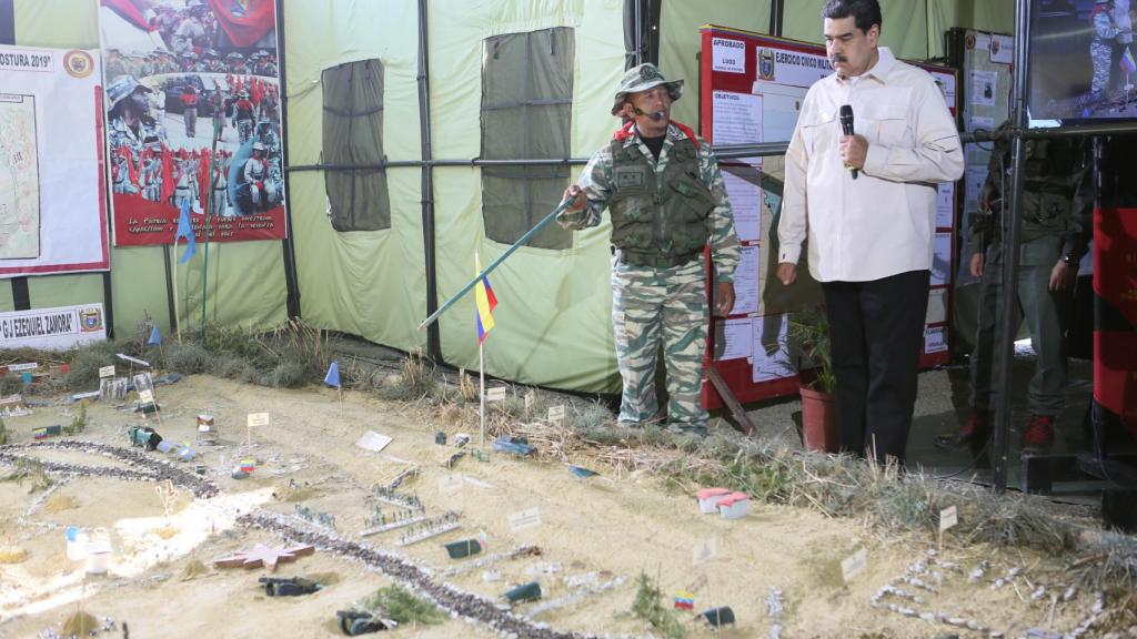 Nicolás Maduro, durante las maniobras militares en el estado Miranda, cercano a Caracas.