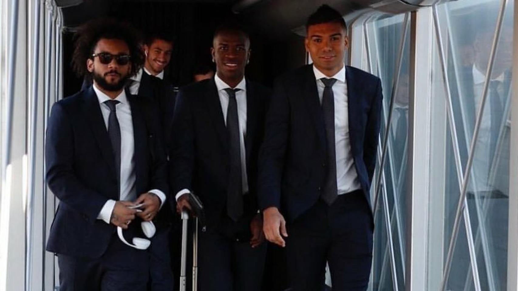 Vinicius, junto a Casemiro y Marcelo. Foto: Instagram (@Casemiro)