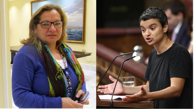 Meri Pita, secretaria de Plurinacionalidad de Podemos, y Lucía MArtín, portavoz de En Comú Podem en el Congreso.