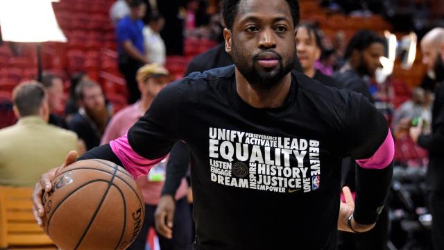 Dwyane Wade en un calentamiento