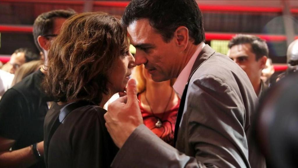 Irene Lozano y Pedro Sánchez, durante un acto de partido.