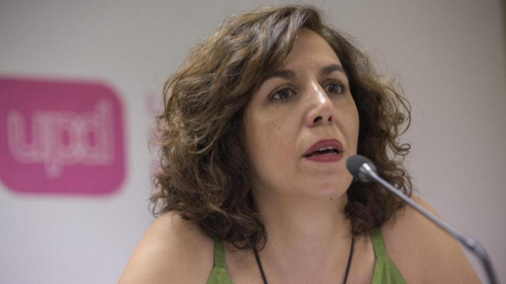 Irene Lozano, durante una rueda de prensa en su paso por UPyD.