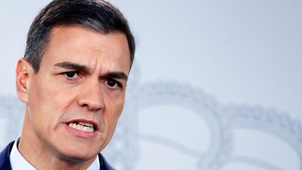 Sánchez, durante su comparecencia en Moncloa