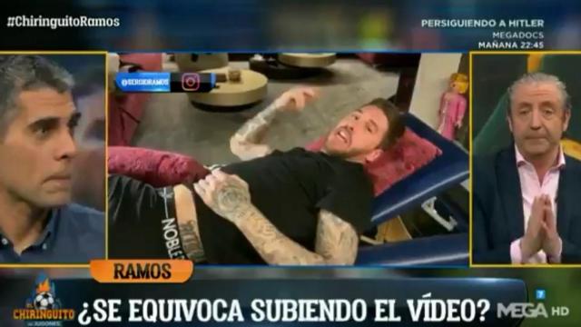 Pedrerol en 'El Chiringuito'. Foto: Twitter (@elchiringuitotv)