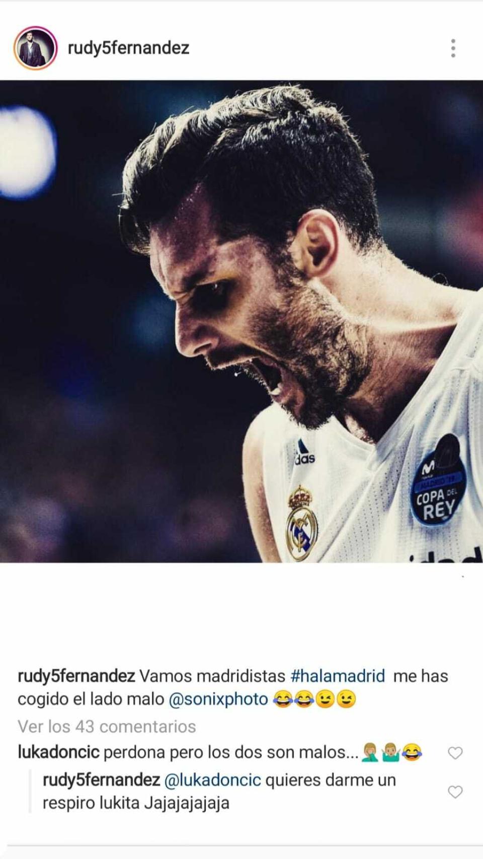 Rudy Fernández. Foto: Instagram (@rudy5fernandez)