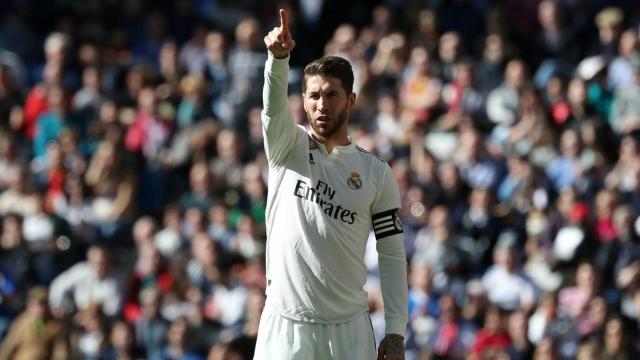 Sergio Ramos, dando órdenes a sus compañeros