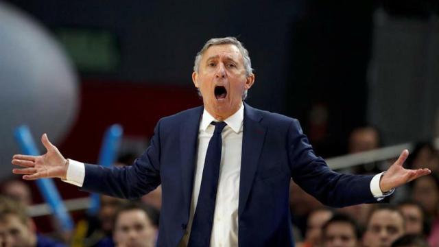 Pesic, entrenador del Barcelona Lassa, durante la final de Copa contra el Real Madrid