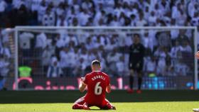 Granell celebra la victoria ante el Real Madrid.