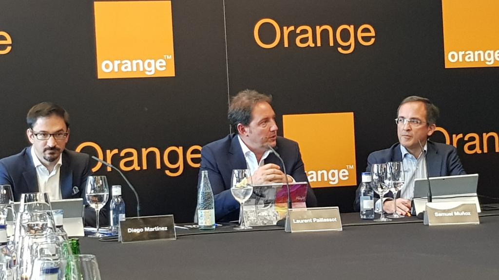 Directivos de Orange España durante la presentación de sus resultados 2018.