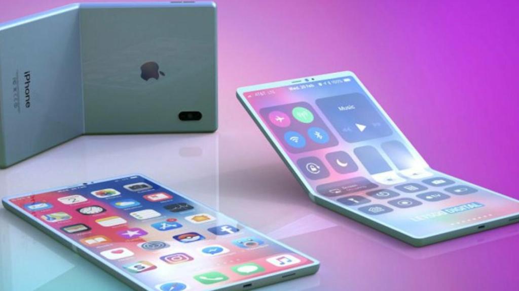 Concepto de un iPhone plegable.