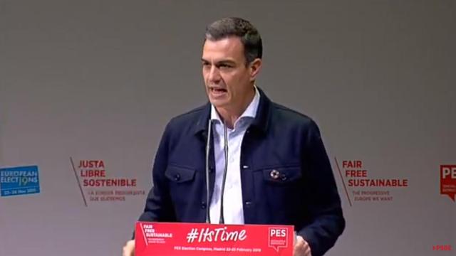 Pedro Sánchez en la convención de los socialistas europeos, en Madrid.