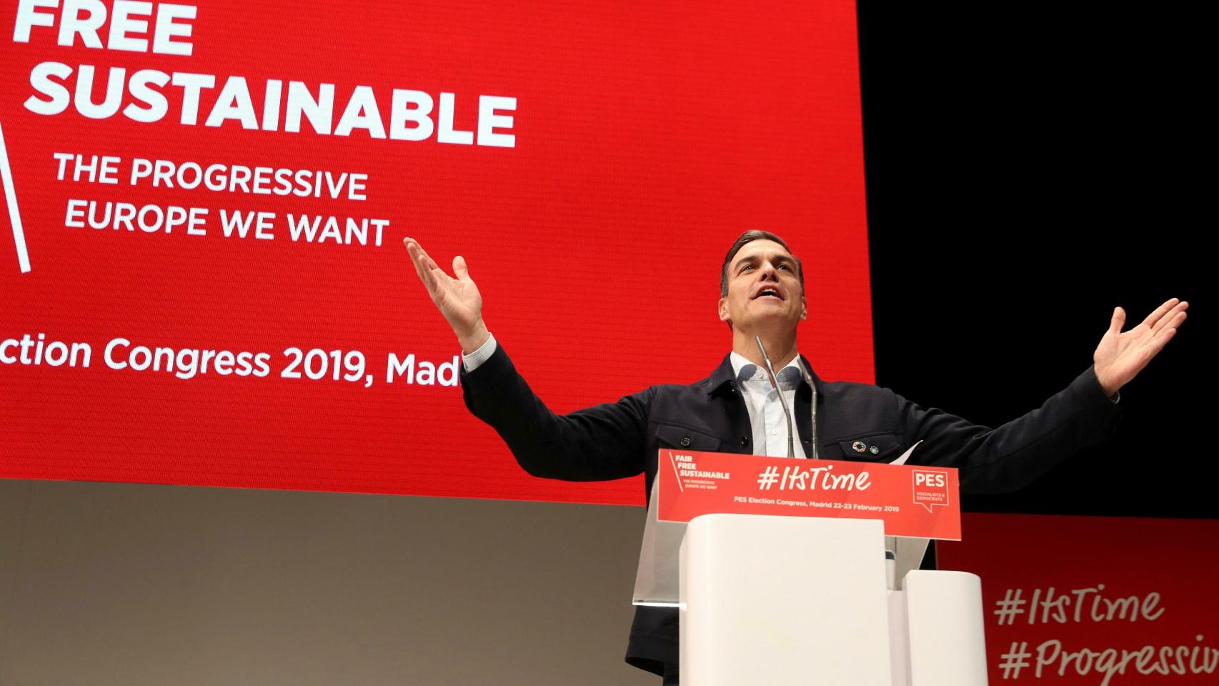 Pedro Sánchez, en la convención de los socialistas europeos, en Madrid.