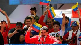 Maduro durante su discurso en una marcha en Caracas este sábado