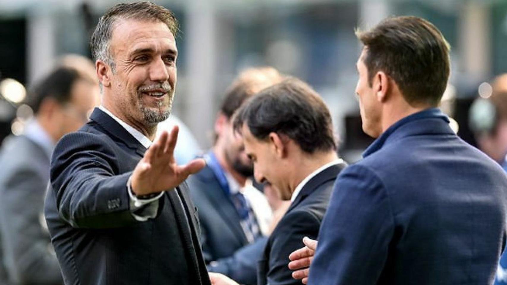 Batistuta en un acto de la Fiorentina