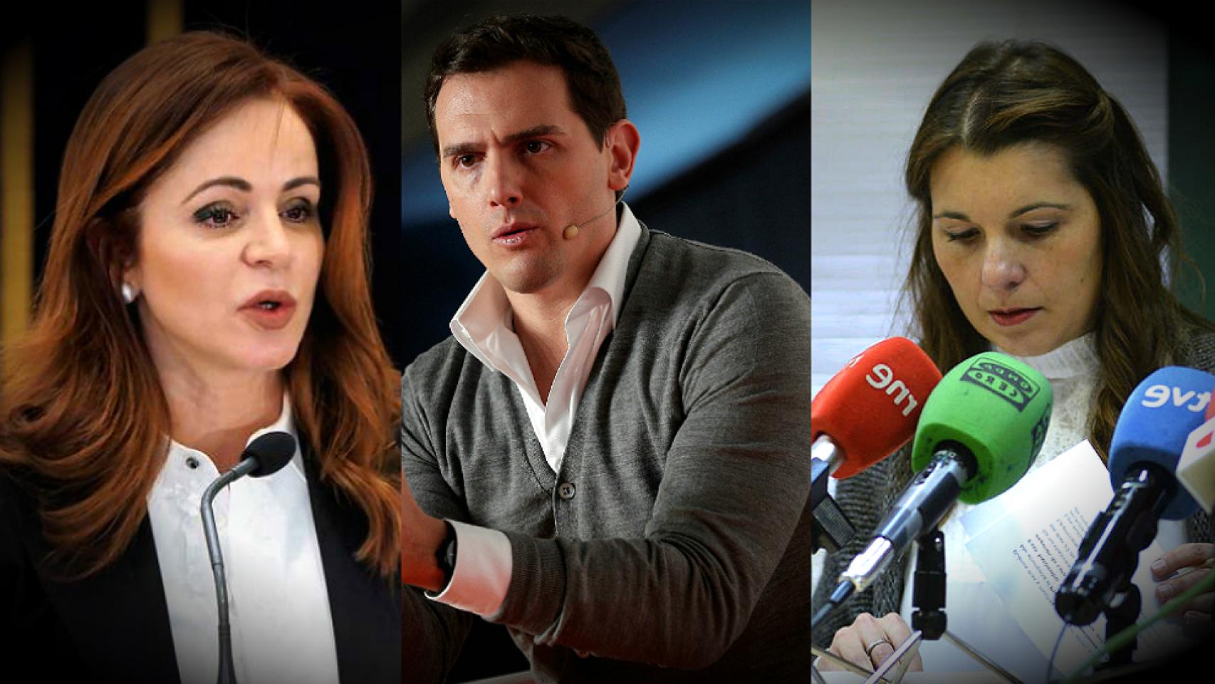 Silvia Clemente (histórica del PP), Albert Rivera (presidente de Cs) y Soraya Mayo (presidenta de ATA CyL).