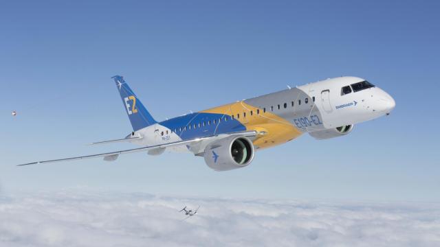 Un avión comercial de Embraer.