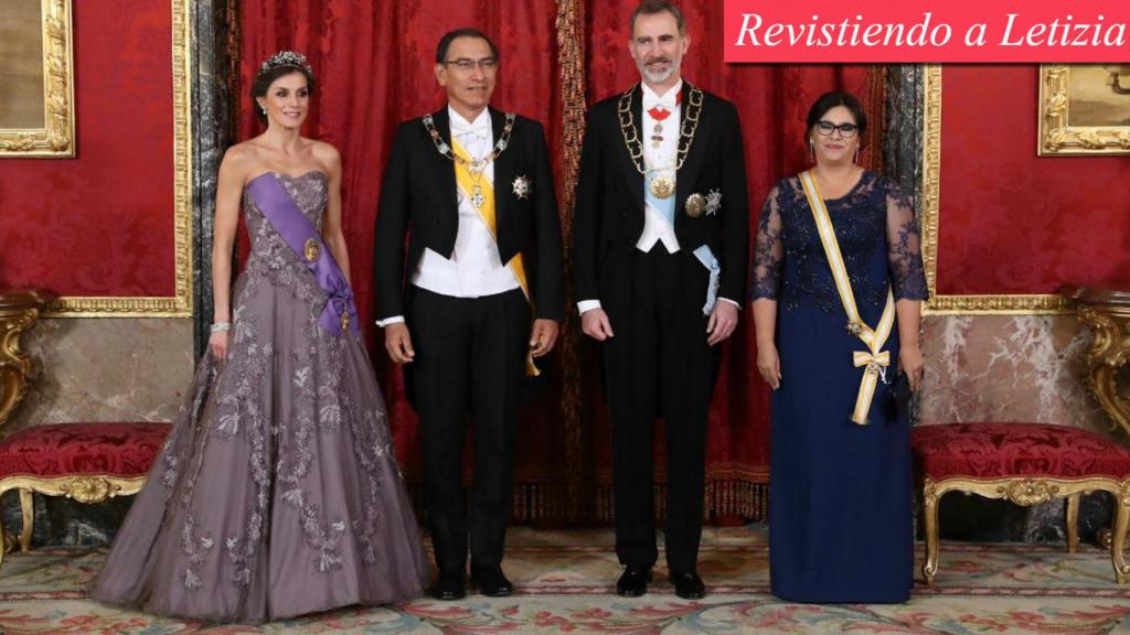 La reina Letizia, Martín Vizcarra , presidente de Perú, el rey Felipe y Maribel Díaz Cabello, primera dama de Perú.