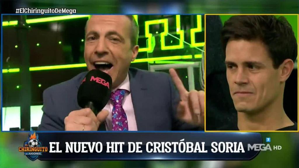 Soria y su 'hit' tras El Clásico. Foto: Twitter (@elchiringuitotv)