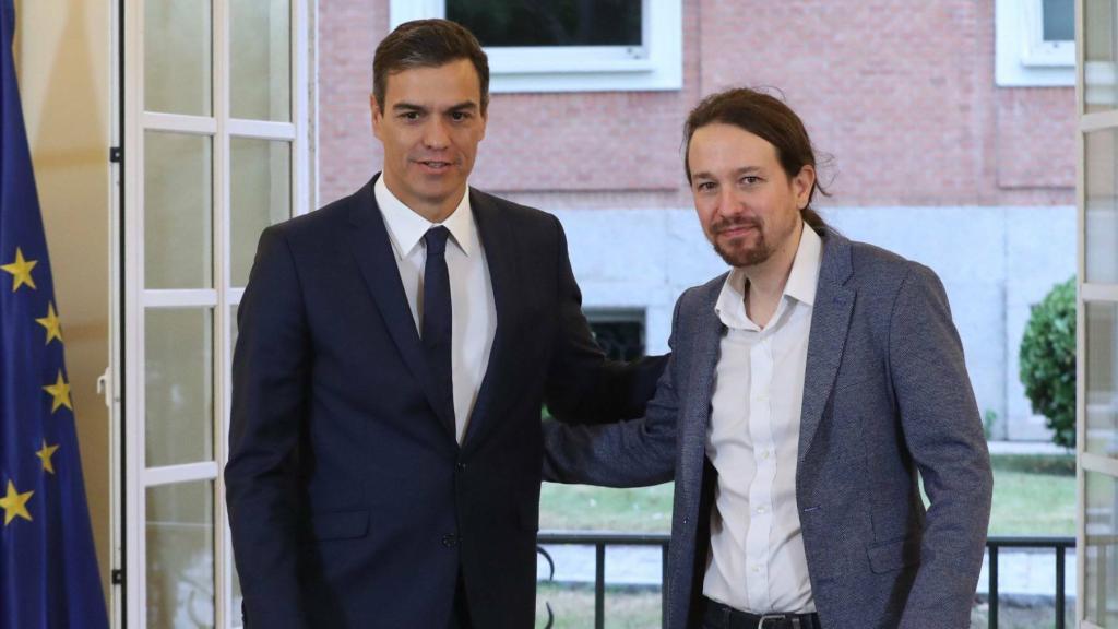 Pedro Sánchez y Pablo Iglesias, durante una reunión de trabajo.