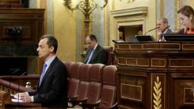 El ministro de Ciencia, Innovación y Universidades, Pedro Duque, en el Congreso de los Diputados.