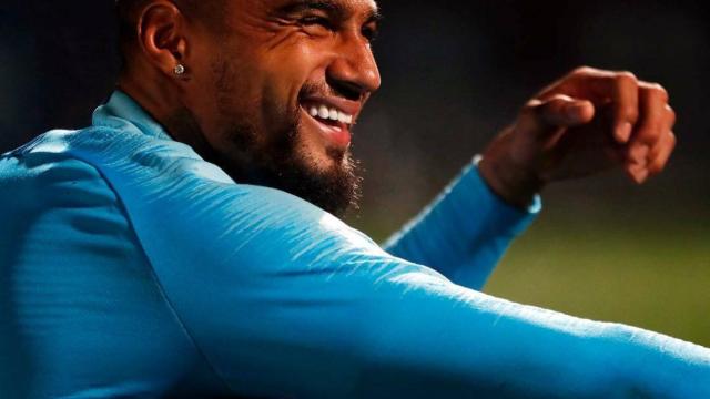 Boateng sonríe en un entrenamiento del Barcelona. Foto: Instagram (@princeboateng)