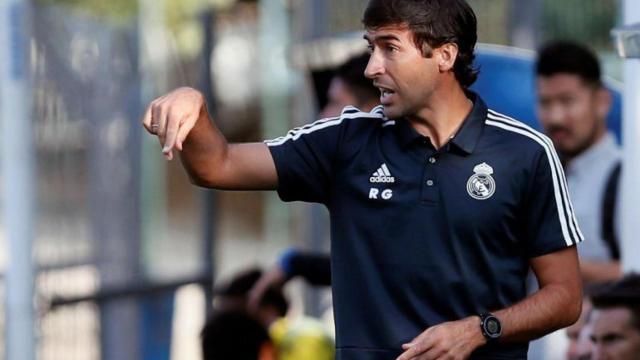 Raúl González, durante un partido del Cadete B del Real Madrid