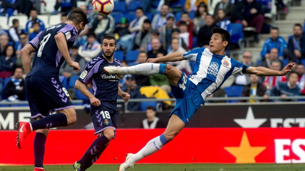 Wu Lei, en un momento del partido