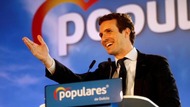 Pablo Casado, presidente del PP, en Ferrol.
