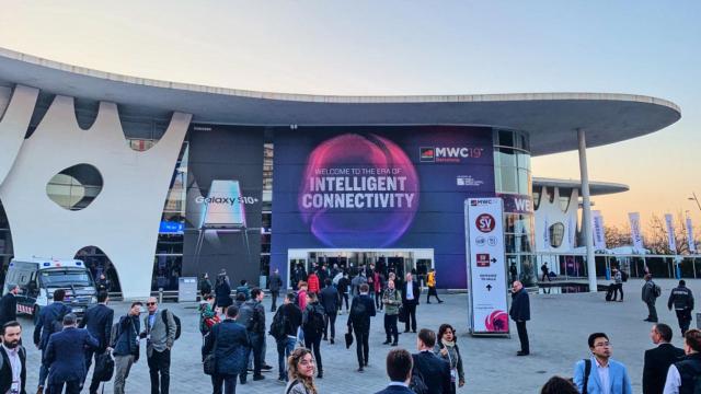 Entrada principal del Mobile World Congress de 2019.