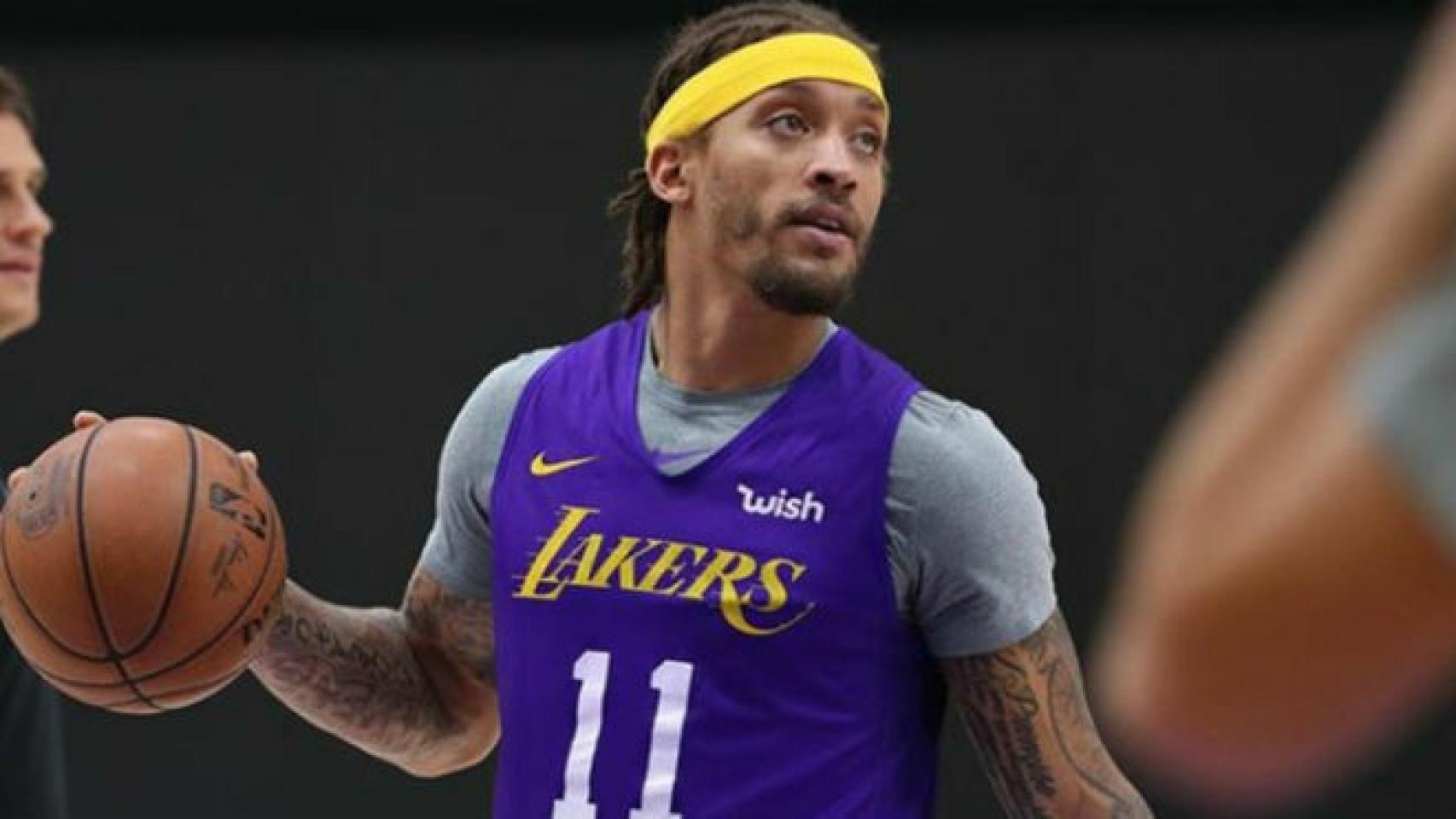 Michael Beasley durante un entrenamiento con los Lakers Foto: Twitter: @michael8easley