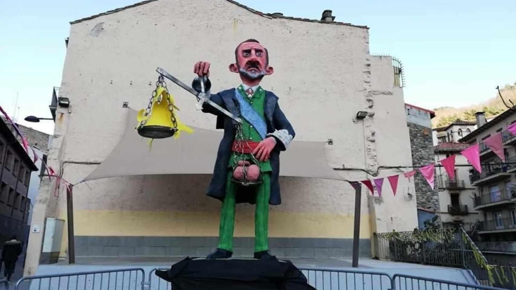 Figura de Felipe VI en el Carnaval de Ribas de Freser.