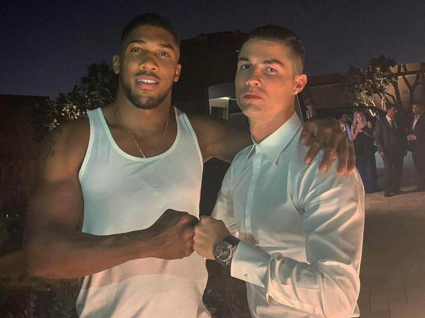 Anthony Joshua con Cristiano Ronaldo. Foto: Instagram (@cristiano)