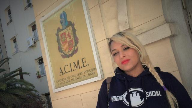 Melisa Domínguez, portavoz de Hogar Social, en el antiguo palacete de Defensa en Madrid.