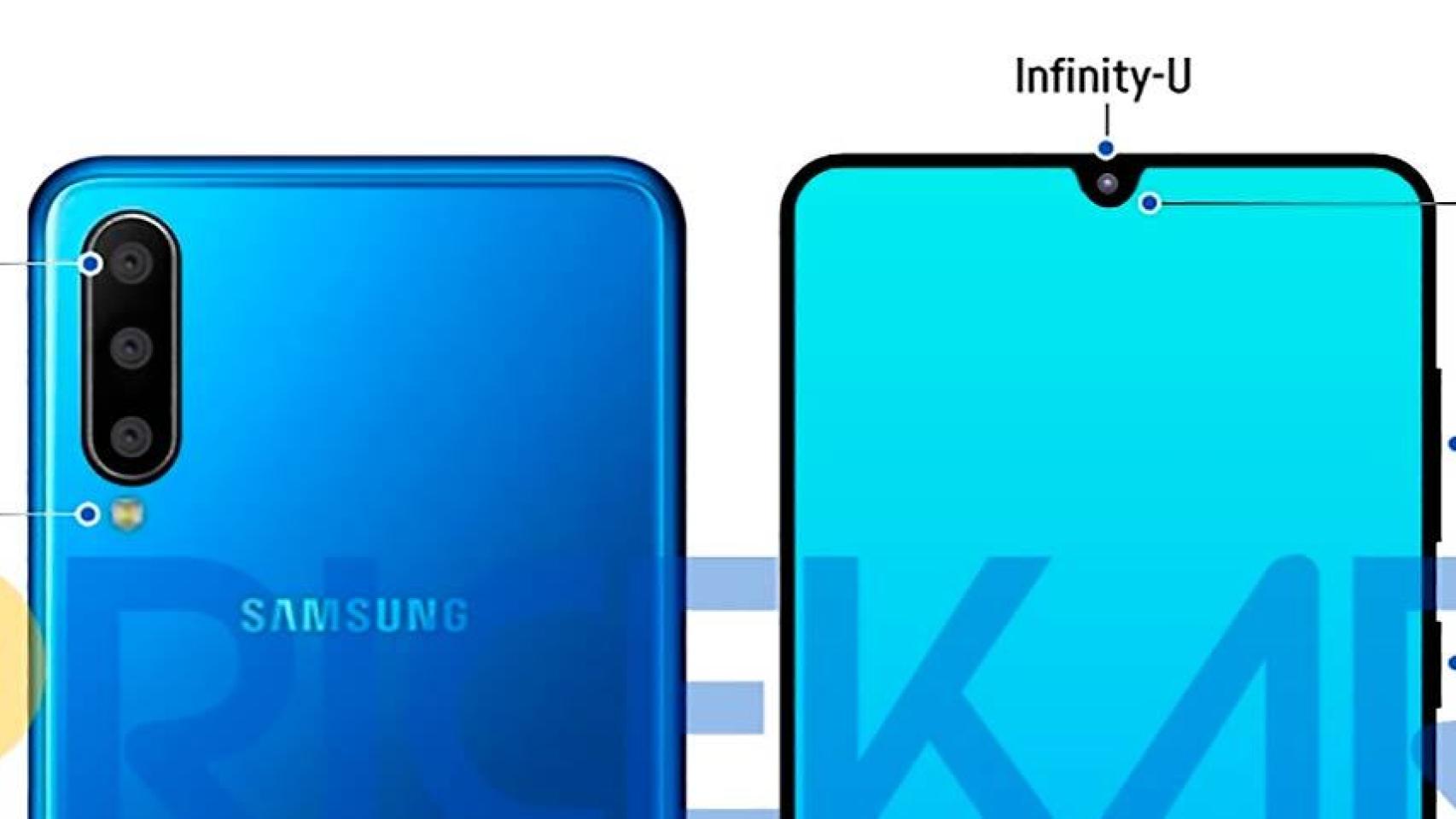 Samsung Galaxy A60 filtrado: notch mínimo y triple cámara trasera