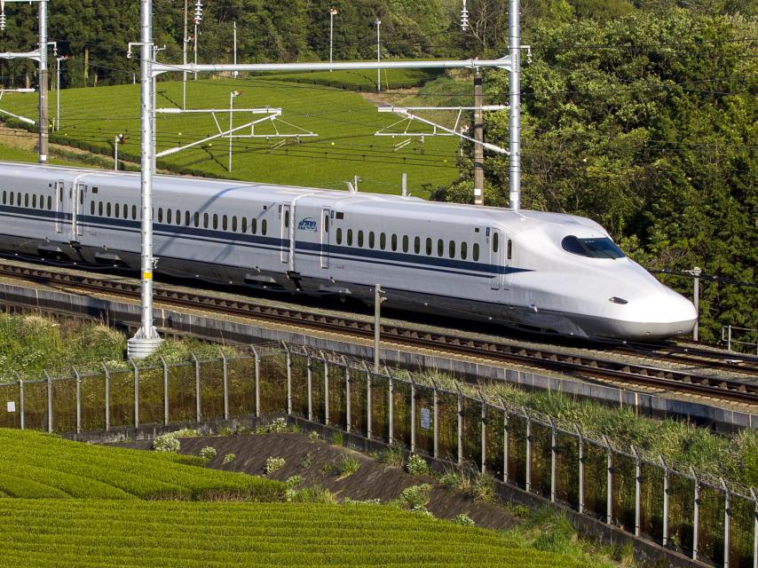 Recreación de uno de los trenes de alta velocidad de la línea Houston-Dallas.