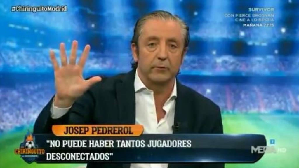 Pedrerol, en El Chiringuito. Foto: Twitter (@elchiringuitotv)