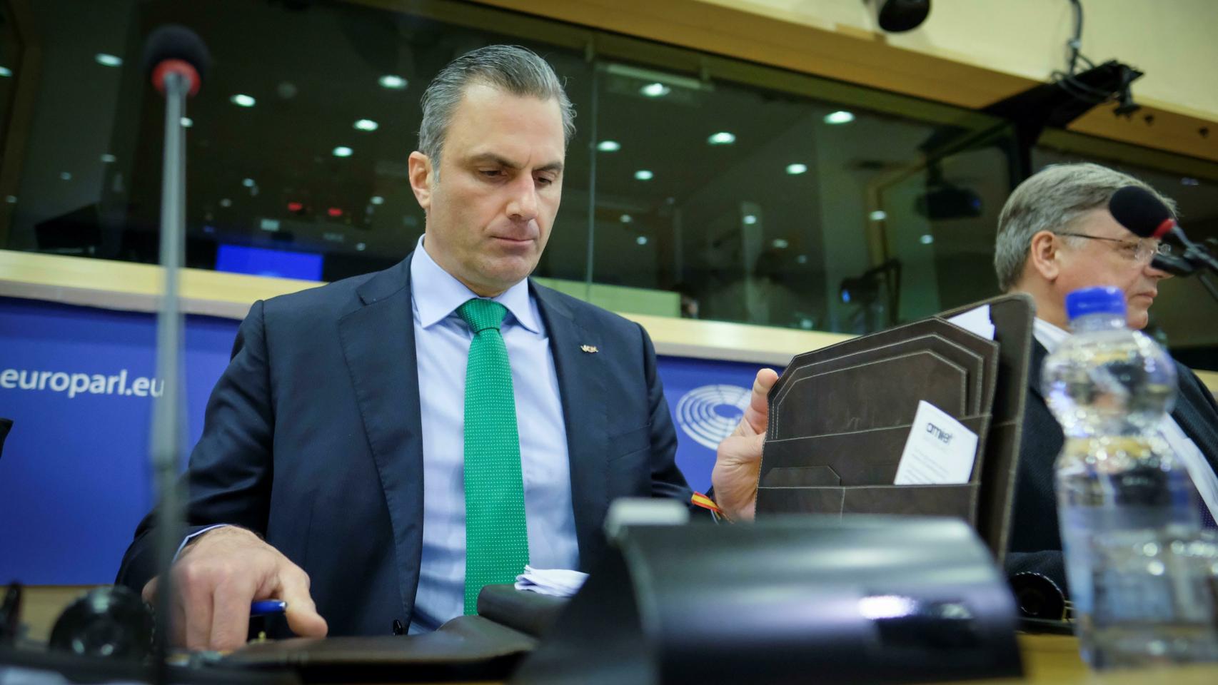 El secretario general de Vox, Javier Ortega Smith, este miércoles en Bruselas.